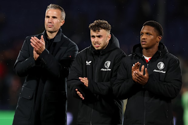 Robin van Persie (left), Aymen Sliti (centre) and Givairo Read.