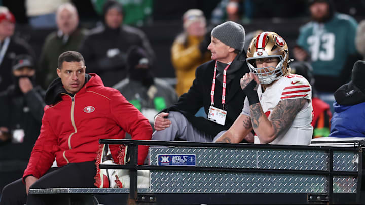 San Francisco 49ers tight end George Kittle suffered an Achilles injury against the Philadelphia Eagles.