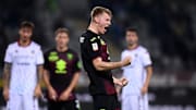 Perr Schuurs of Torino FC celebrates after scoring a goal...