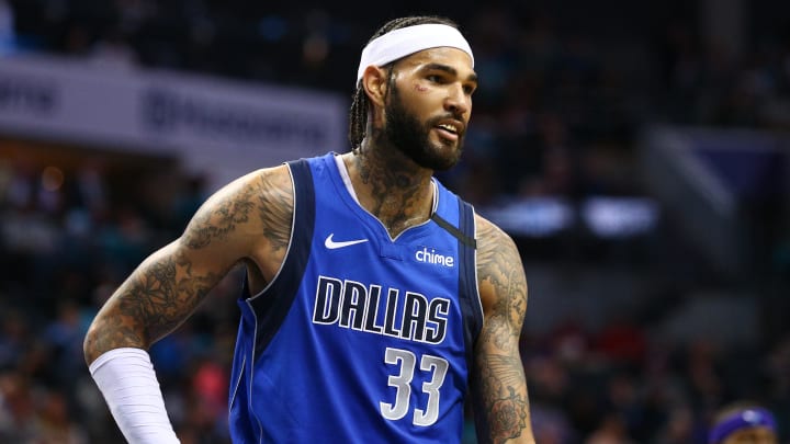 Feb 8, 2020; Charlotte, North Carolina, USA; Dallas Mavericks center Willie Cauley-Stein (33) stands on the court during the second half against the Charlotte Hornets at Spectrum Center. Mandatory Credit: Jeremy Brevard-USA TODAY Sports