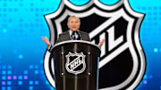 Jun 28, 2024; Las Vegas, Nevada, USA; NHL Commissioner Gary Bettman welcomes fans to the 2024 NHL Draft at The Sphere. Mandatory Credit: Stephen R. Sylvanie-Imagn Images
