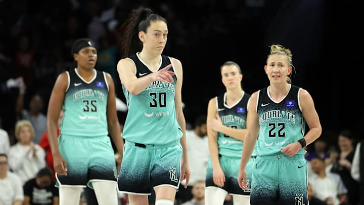Jonquel Jones, Breanna Stewart, Sabrina Ionescu, Courtney Vandersloot, New York Liberty