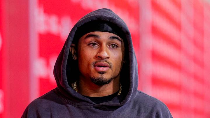 Dec 25, 2025; Kansas City, Missouri, USA; Kansas City Chiefs cornerback Trent McDuffie (22) enters the stadium before the game at GEHA Field at Arrowhead Stadium. Mandatory Credit: Jay Biggerstaff-Imagn Images