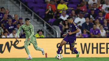 Jun 15, 2024; Orlando, Florida, USA; Orlando City midfielder Martin Ojeda (11) controls the ball against LAFC in the second half at Inter&Co Stadium. Mandatory Credit: Nathan Ray Seebeck-USA TODAY Sports