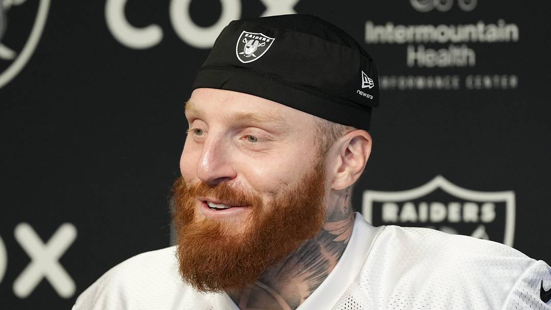 Jun 3, 2026; Henderson, NV, USA; Las Vegas Raiders defensive end Maxx Crosby (98) speaks during a news conference during organized team activities at Intermountain Health Performance Center. Mandatory Credit: Candice Ward-Imagn Images