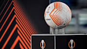 Molten official ball is seen on a pedestal with the...
