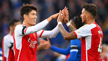 Takehiro Tomiyaso (left) and Ben White have both been struggling with injuries