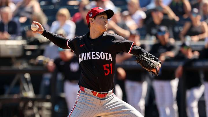 Feb 26, 2024; Tampa, Florida, USA; Minnesota Twins pitcher Matt Bowman (51) throws a pitch during the third inning against the New York Yankees at George M. Steinbrenner Field. Mandatory Credit: Kim Klement Neitzel-USA TODAY Sports