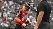 Chicago White Sox shortstop Chase Meidroth (10) celebrates after hitting a home run against the Chicago Cubs at Rate Field. 