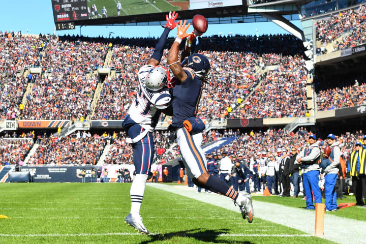 Oct 21, 2018; Chicago, IL, USA; Chicago Bears wide receiver Kevin White (11) drops a pass attempt.