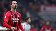 Zlatan Ibrahimovic of Ac Milan  looks on during the Serie A...
