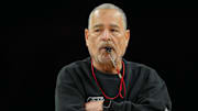 Houston Cougars head coach Kelvin Sampson during a practice session for the Final Four of the 2025 NCAA tournament.