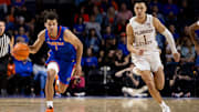 Florida guard Walter Clayton Jr. (1) led the Gators with 19 points the last time Florida State came to Gainesville.