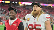 San Francisco 49ers tight end George Kittle and Deebo Samuel Sr. look on after losing to the Arizona Cardinals. 