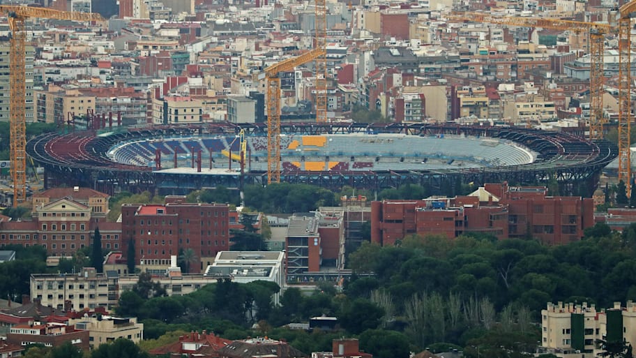 Barcelona’s Camp Nou stadium under reconstruction.