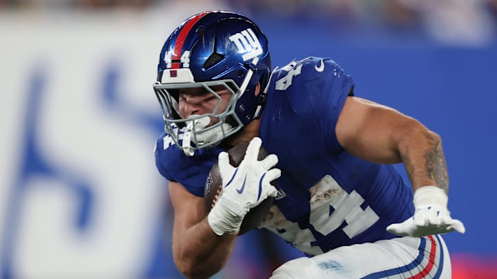 New York Giants rookie running back Cam Skattebo