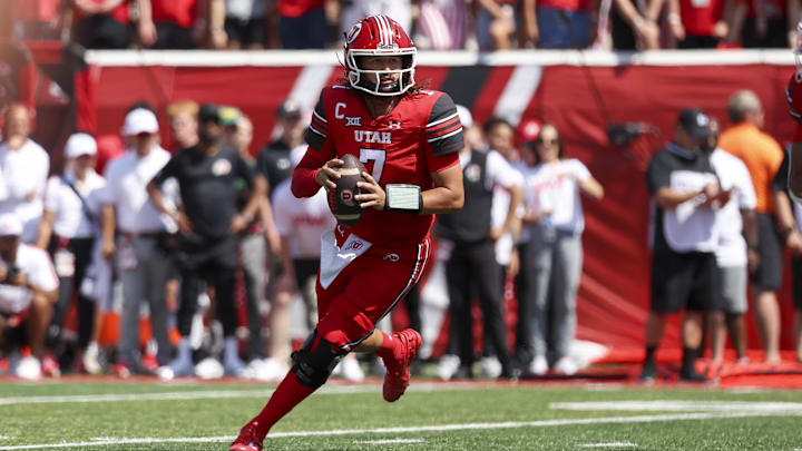 Utah Utes starting quarterback Cam Rising left Saturday's game against Baylor with a hand injury.