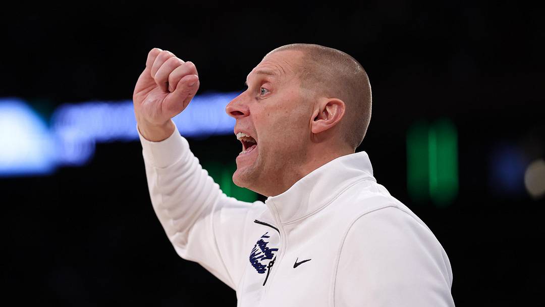 Nov 18, 2025; New York, New York, USA; Kentucky Wildcats head coach Mark Pope reacts during the second half against the Michigan State Spartans at Madison Square Garden. Mandatory Credit: Vincent Carchietta-Imagn Images Nov 18, 2025; New York, New York, USA; Kentucky Wildcats head coach Mark Pope reacts during the second half against the Michigan State Spartans at Madison Square Garden. Mandatory Credit: Vincent Carchietta-Imagn Images