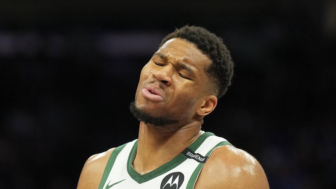 New Miami Heat acquisition Giannis Antetokounmpo (34) reacts during the third quarter against the Sacramento Kings at Golden 1 Center New Miami Heat acquisition Giannis Antetokounmpo (34) reacts during the third quarter against the Sacramento Kings at Golden 1 Center