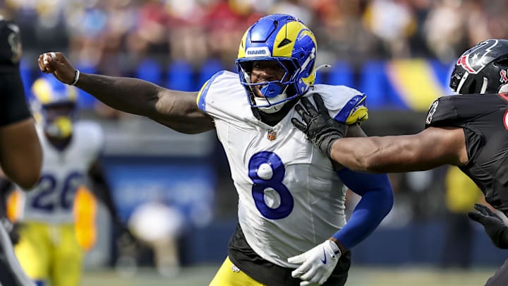 LB Jared Verse and the Los Angeles Rams face the New Orleans Saints in Week 9. LB Jared Verse and the Los Angeles Rams face the New Orleans Saints in Week 9.