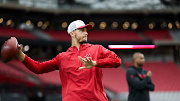 Las Vegas Raiders QB Desmond Ridder.