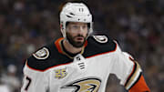 Dec 22, 2018; Buffalo, NY, USA; Anaheim Ducks center Ryan Kesler (17) looks for the puck during the first period against the Buffalo Sabres at KeyBank Center. Mandatory Credit: Timothy T. Ludwig-Imagn Images