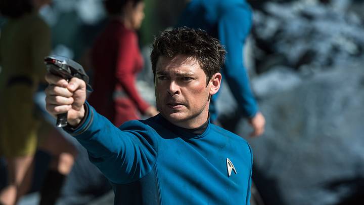 Karl Urban plays Bones in Star Trek Beyond from Paramount Pictures, Skydance, Bad Robot, Sneaky Shark and Perfect Storm Entertainment