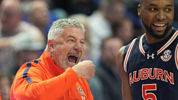Auburn head coach Bruce Pearl during the first half while the Tigers play Kentucky in SEC basketball at Rupp Arena Saturday afternoon in Lexington, Kentucky March 1, 2025