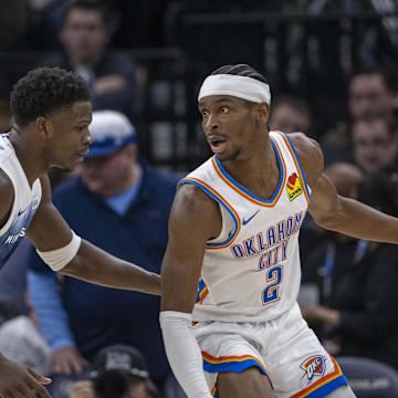 Edwards (left) and Gilgeous-Alexander will go head-to-head in the Western Conference Finals. 