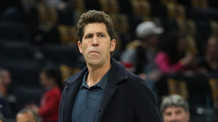 Dec 25, 2022; San Francisco, California, USA; Golden State Warriors president Bob Myers before the game against the Memphis Grizzlies at Chase Center. Mandatory Credit: Darren Yamashita-Imagn Images