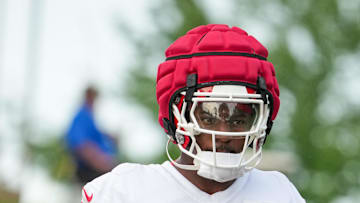 Jul 22, 2025; St. Joseph, MO, USA; Kansas City Chiefs linebacker Jeffrey Bassa (31) walks down the hill to the practice fields during training camp at Missouri Western State University. Mandatory Credit: Denny Medley-Imagn Images