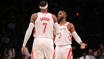 Anthony (#7) and Paul (#3) were teammates for a brief stint in Houston in 2018-19 but share a longstanding friendship. 