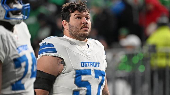 Detroit Lions center Trystan Colon (57) runs off the field at halftime against the Philadelphia Eagles at Lincoln Financial Field.