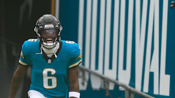 Jacksonville Jaguars safety Darnell Savage (6) is introduced before an NFL football matchup Sunday, Oct. 6, 2024 at EverBank Stadium in Jacksonville, Fla. The Jaguars edged the Colts on a field goal 37-34. [Corey Perrine/Florida Times-Union]