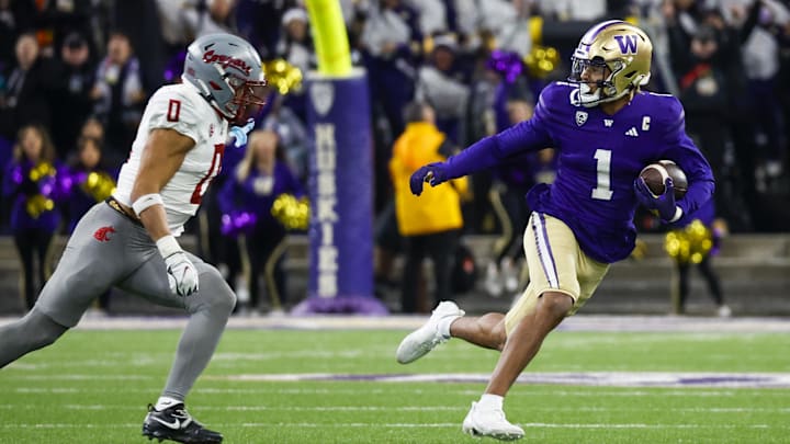 Rome Odunze breaks away after a catch for Washington last season.