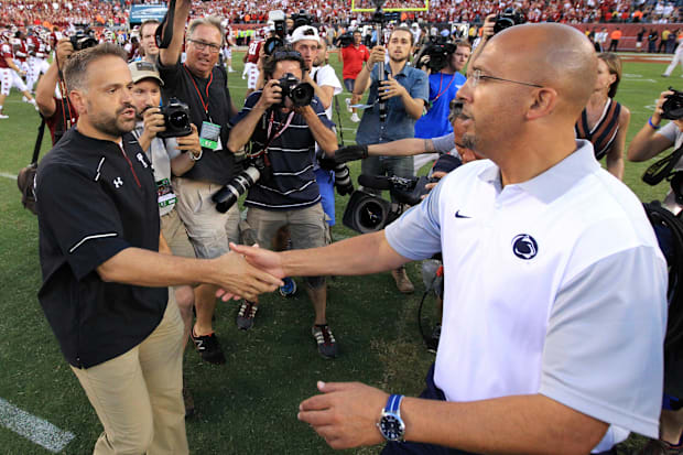 Matt Rhule and Temple upset Penn State in 2015. Pat Kraft was the athletic director for the Owls at the time.