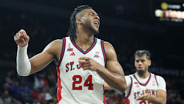 St. John's v Baylor - 2025 Players Era Tournament; St. John's basketball forward Zuby Ejiofor