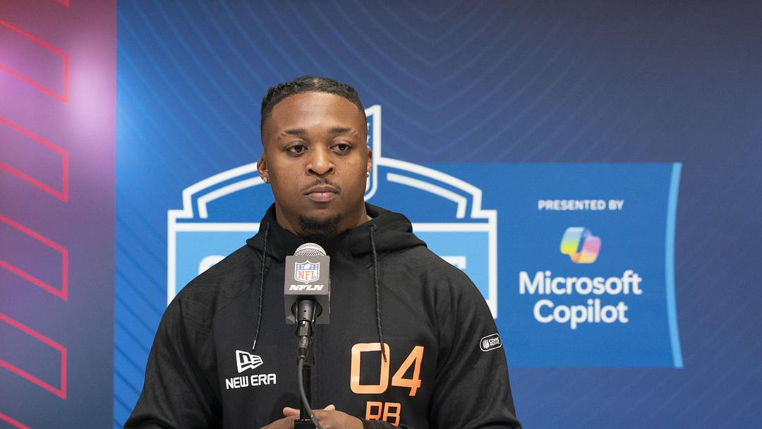 Texas Tech running back Tahj Brooks (RB04) talks to the press during the 2025 NFL Combine. Mandatory Credit: Stephanie Amador Blondet-Imagn Images Texas Tech running back Tahj Brooks (RB04) talks to the press during the 2025 NFL Combine. Mandatory Credit: Stephanie Amador Blondet-Imagn Images