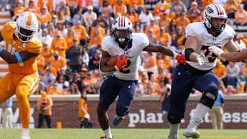 When Sam Franklin (2) played against Tennessee while at Tennessee-Martin, he was attracted to then-Vols offensive coordinator Alex Golesh's wide-open style