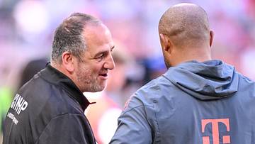 Heidenheim-Coach Frank Schmidt und Bayern-Coach Vincent Kompany im Austausch