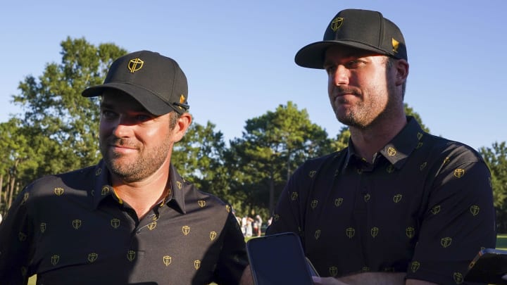 Canadians Corey Conners (left) and Taylor Pendrith (right, pictured in 2022) will be teammates again at the Presidents Cup.