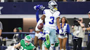Dallas Cowboys wide receiver George Pickens reacts after a play in the fourth quarter against the Philadelphia Eagles.