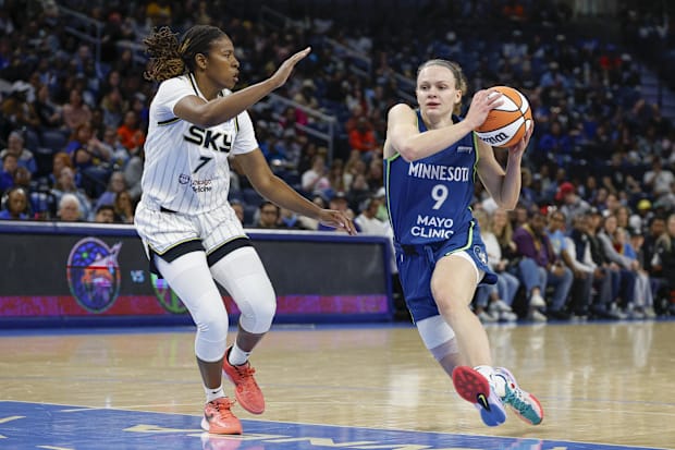 Minnesota Lynx guard Grace Berger and Chicago Sky guard Ariel Atkins.