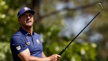 Bryson DeChambeau tees off during The Masters