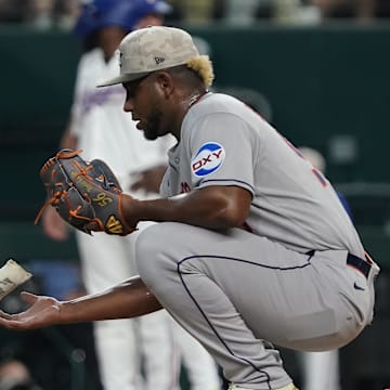 Houston Astros starting pitcher Ronel Blanco's 2025 baseball season is over.