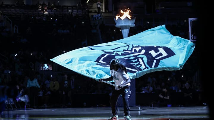 Starting lineup introductions for the New York Liberty 