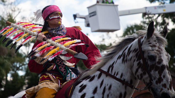 Hundreds of students and fans lined the streets on campus for the Florida State University homecoming parade on Friday, Oct. 20, 2023.