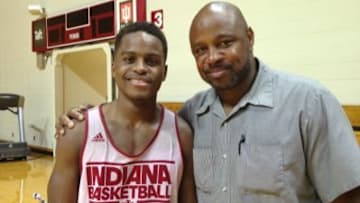 Yogi Ferrell (left) and his father, Kevin Duane Ferrell Sr., from when Ferrell estimates as his freshman or sophomore year.