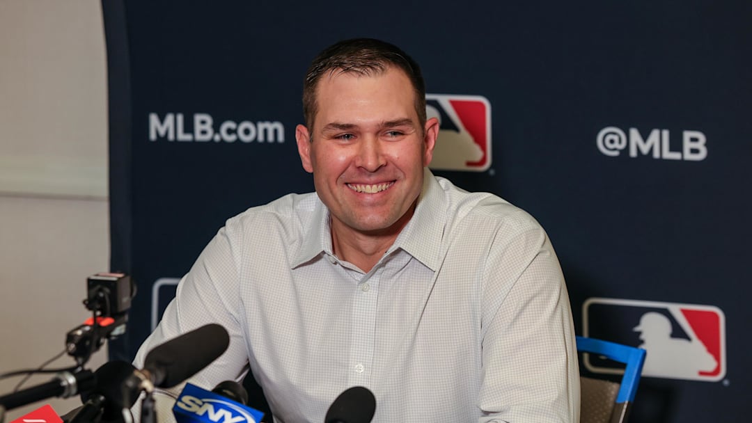 Dec 8, 2025; Orlando, FL, USA; San Diego Padres manager Craig Stammen speaks with the media during the 2025 MLB Winter Meetings at Signia by Hilton Hotel. 