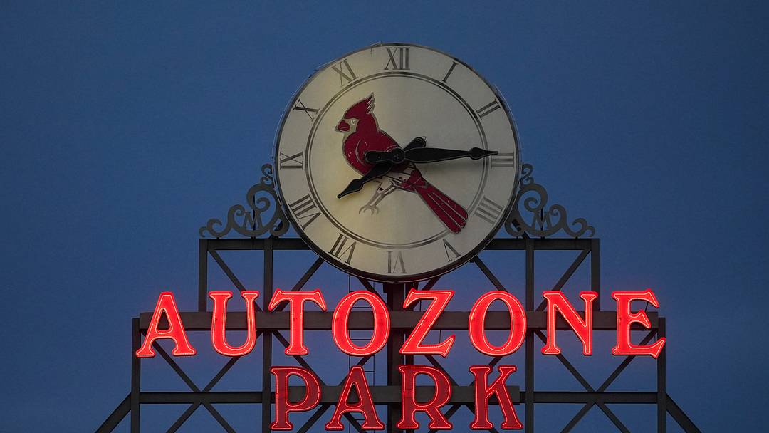 The sign for AutoZone Park is seen during the game between the Memphis Redbirds and Nashville Sounds in Memphis, Tenn., on June 19, 2026. Memphis defeated Nashville 4-1.